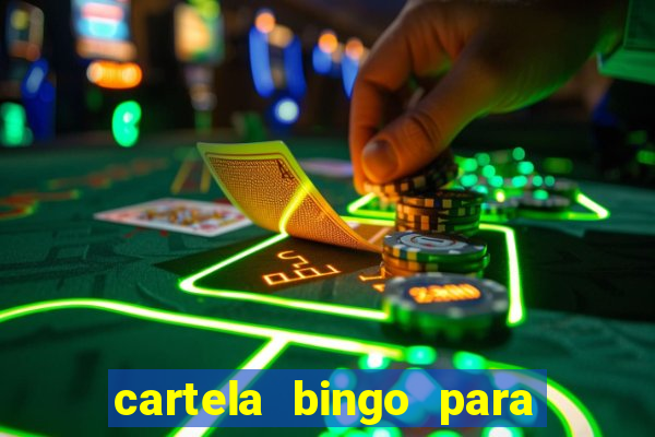 cartela bingo para cha de cozinha imprimir gratis