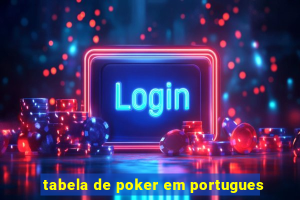 tabela de poker em portugues