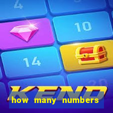 how many numbers in bingo