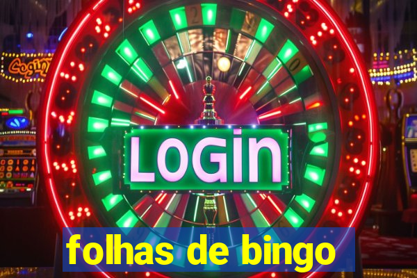 folhas de bingo