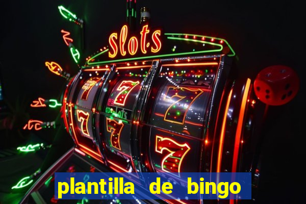 plantilla de bingo para editar