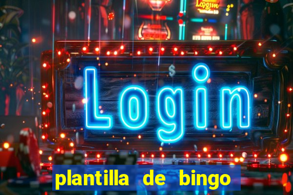 plantilla de bingo para editar