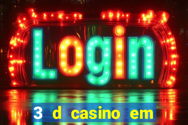 3 d casino em movimento com baralho