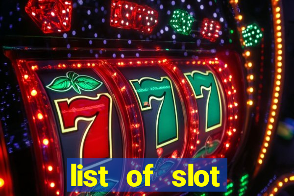 list of slot machines at winstar