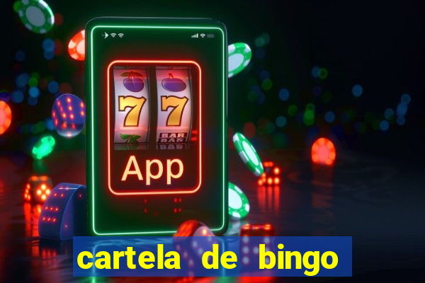 cartela de bingo com letras