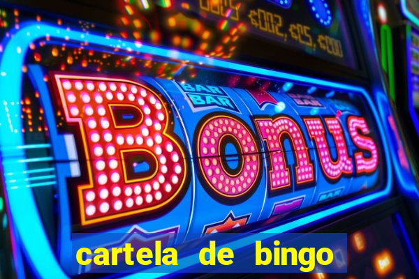 cartela de bingo com letras