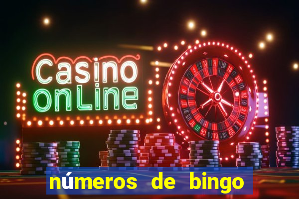 números de bingo de 1 a 75